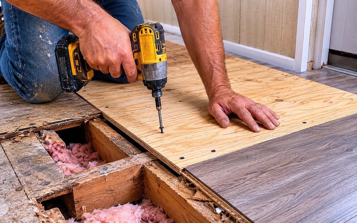 Mobile home flooring repair contractor